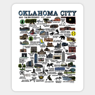 Oklahoma City Map Art Sticker